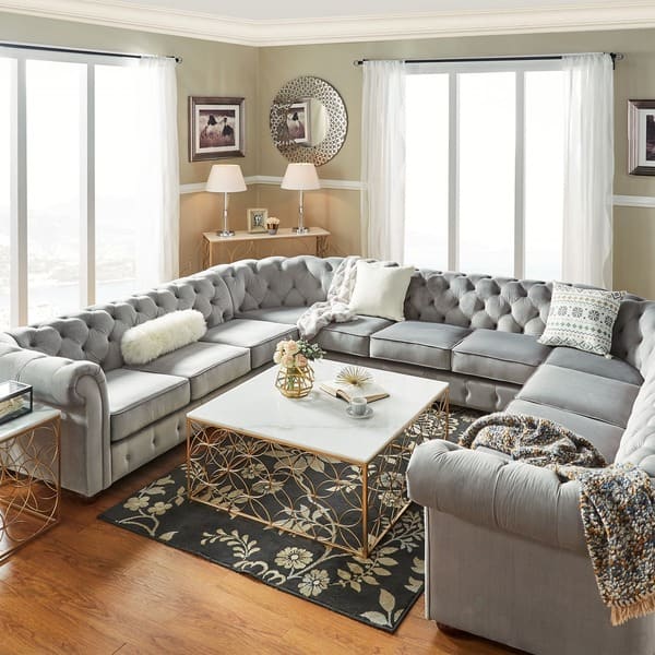 Knightsbridge Tufted Scroll Arm Chesterfield 11 Seat U Knightsbridge Tufted Scroll Arm Chesterfield 11 Seat U