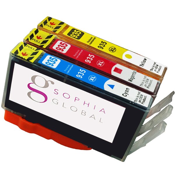 Sophia Global Compatible Ink Cartridge Replacement for HP 935XL (1 Cyan, 1 Magenta, 1 Yellow)