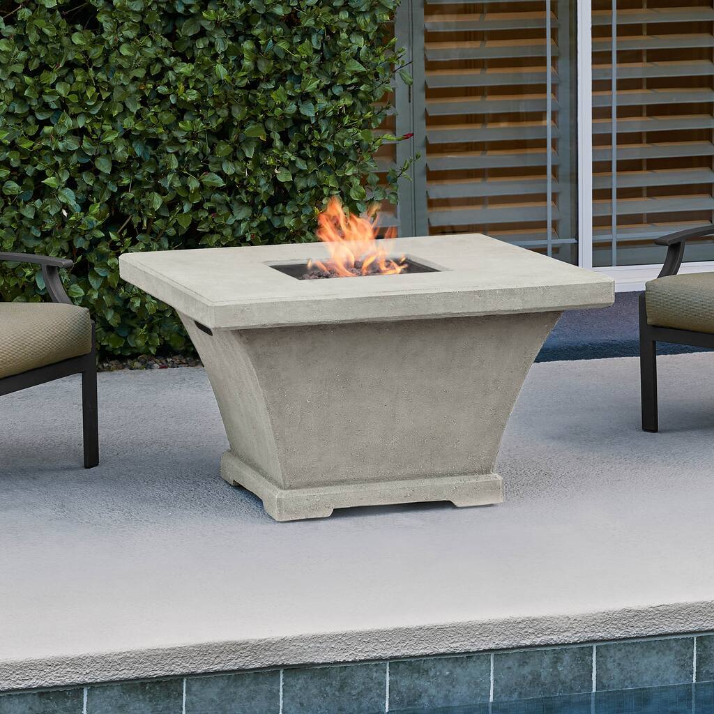 Real Flame Monaco 41.5 in. L x 41.5 in. W x 24.8 in. H Chat Height Fire Table Cream