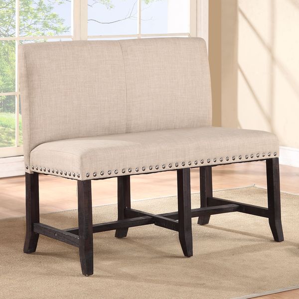 High back discount upholstered dining bench