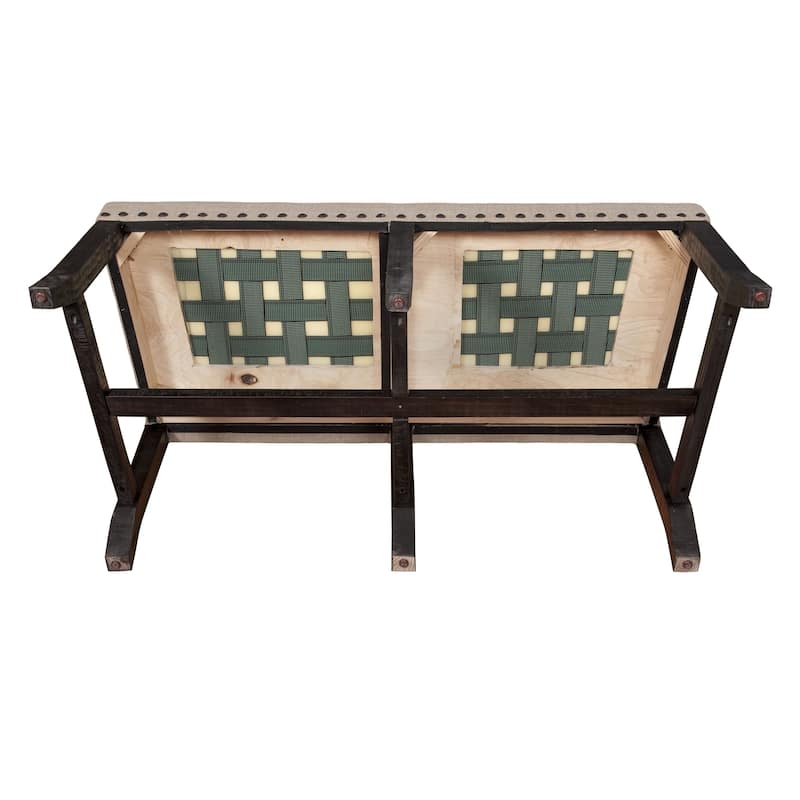 Industrial Nailhead Dining Settee