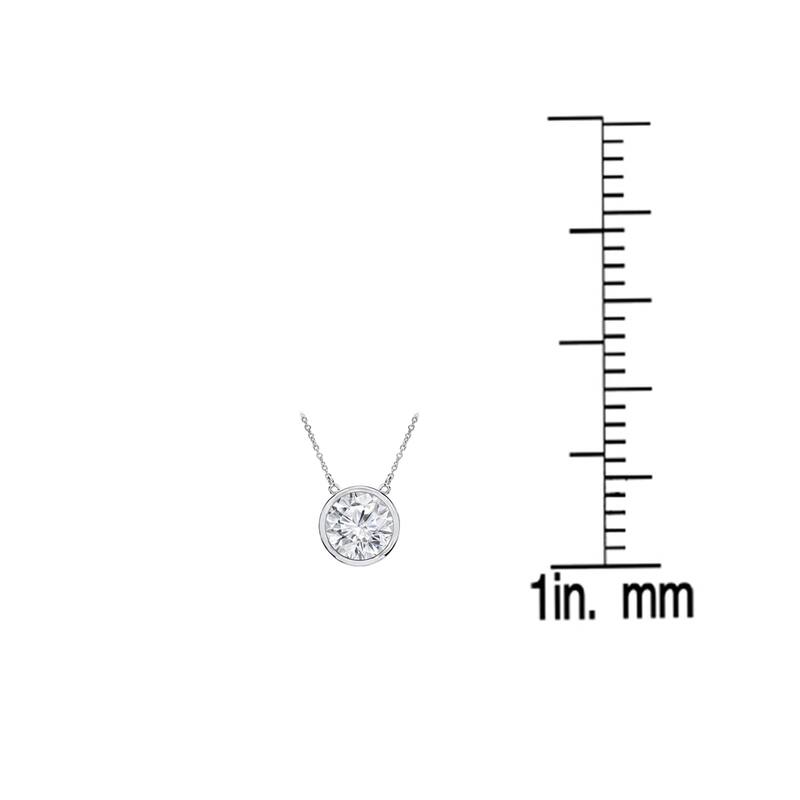 Auriya 1/4ctw Round Solitaire Diamond Necklace 14k Gold Bezel-set - 4mm (H-I, VS1-VS2)