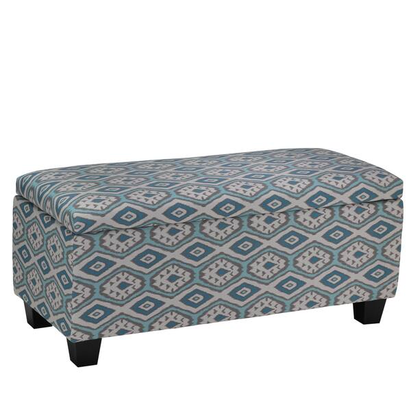 Shop Cortesi Home Yarka Storage Ottoman In Linen Ikat Pattern
