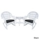 preview thumbnail 4 of 7, Santa Maria White Rocker Wicker Chair and End Table Set
