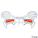 preview thumbnail 5 of 7, Santa Maria White Rocker Wicker Chair and End Table Set