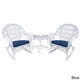 preview thumbnail 2 of 7, Santa Maria White Rocker Wicker Chair and End Table Set