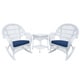 preview thumbnail 1 of 7, Santa Maria White Rocker Wicker Chair and End Table Set