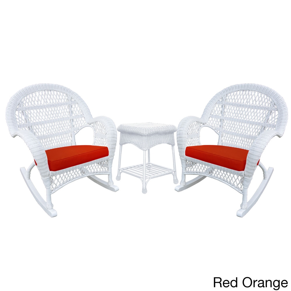 White wicker rocker set hot sale