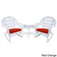 preview thumbnail 3 of 7, Santa Maria White Rocker Wicker Chair and End Table Set