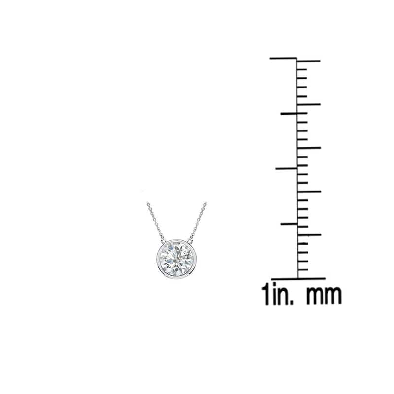 Auriya 1/4ctw Round Solitaire Diamond Necklace 14k Gold Bezel-set - 4mm (I-J, SI2-SI3)