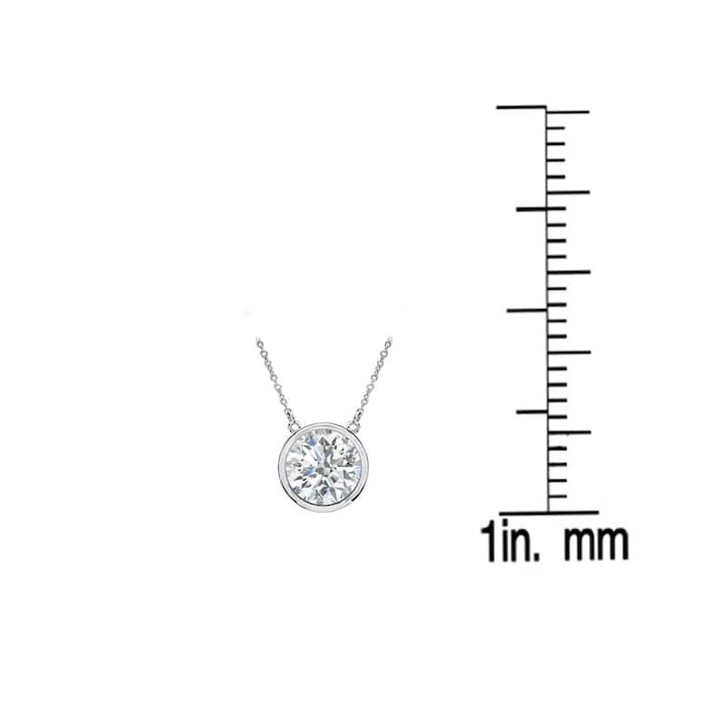 Auriya 1/2ctw Round Solitaire Diamond Necklace 14k Gold Bezel-set (I-J, SI1-SI2) - 5mm