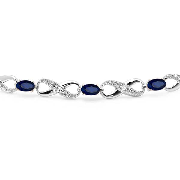 Ice Gems Sterling Silver Genuine or Created Gemstone Infinity Tennis Bracelet