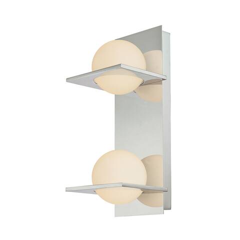 Alico Orbit Chrome and White Opal Glass 2-light Vanity