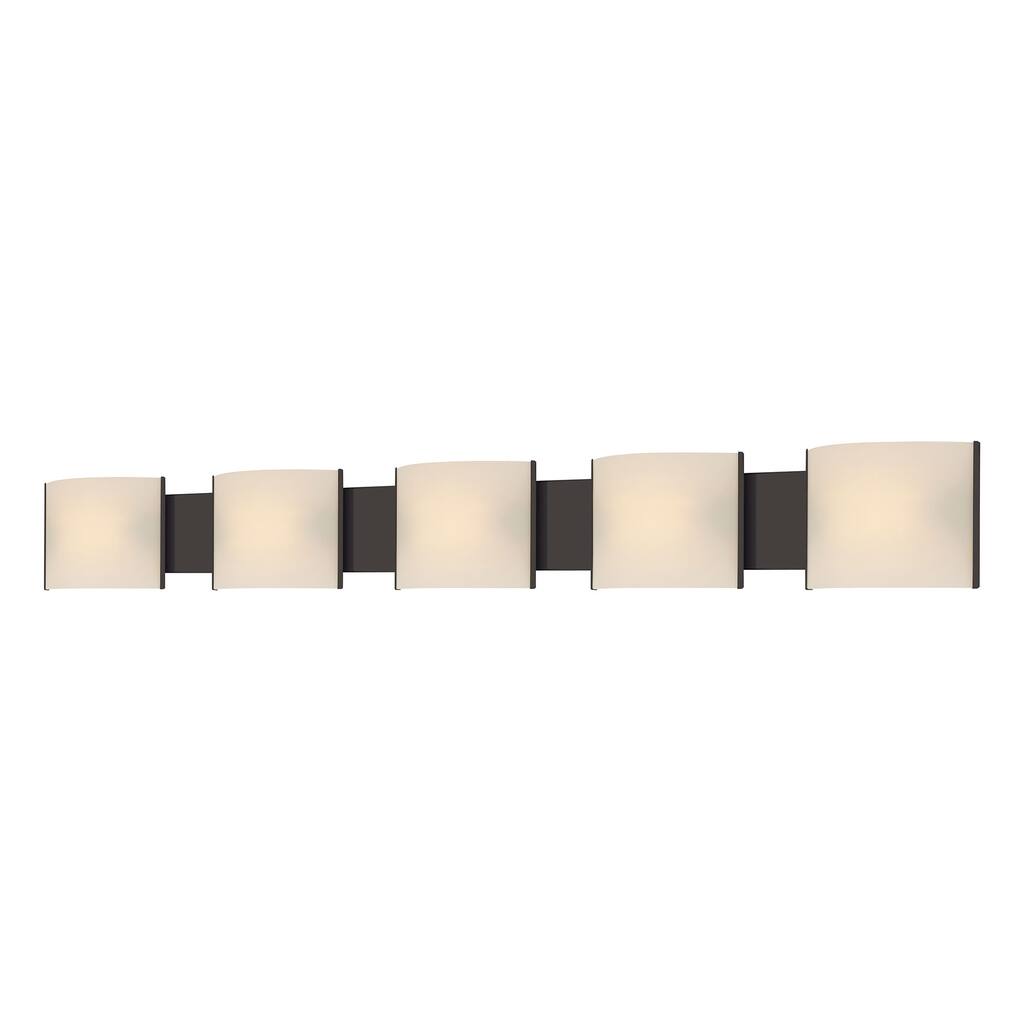 Elk Home Pannelli Oiled Bronze With Opal Glass 5 Light Vanity Light