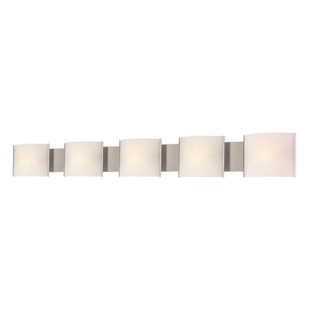 Elk Home Pannelli Stainless Steel With Opal Glass 5 Light Vanity Light