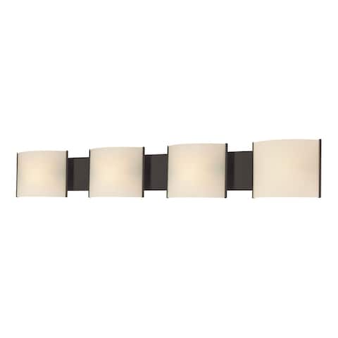 Alico Pannelli Oil Rubbed Bronze and Hand-Molded White Opal Glass 4-light Vanity