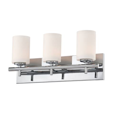 Alico Barro Chrome and White Opal Glass 3-light Vanity