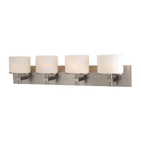 Alico Ombra Satin Nickel and White Opal Glass 4-light Vanity