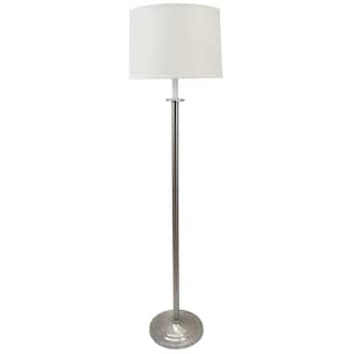 59-inch Metal Floor Lamp In Brushed Steel