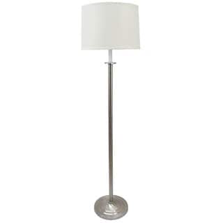 59-inch Metal Floor Lamp In Brushed Steel