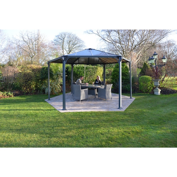Palram Monaco Hexagon 15 Ft X 13 Hard Top Gazebo Free Palram Monaco Hexagon 15 Ft X 13 Hard Top Gazebo