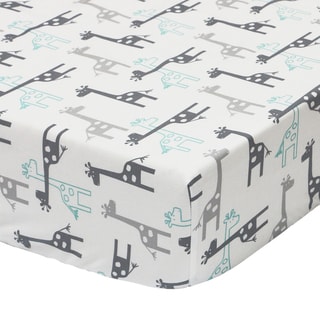 The Peanut Shell Uptown Giraffe Fitted Sheet