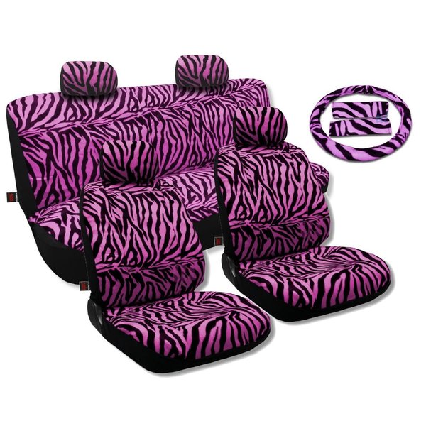 Shop Purple Zebra 17 Piece Animal Print Seat Covers And Two Tone