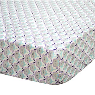 The Peanut Shell Zoe Scallop Floral Fitted Crib Sheet