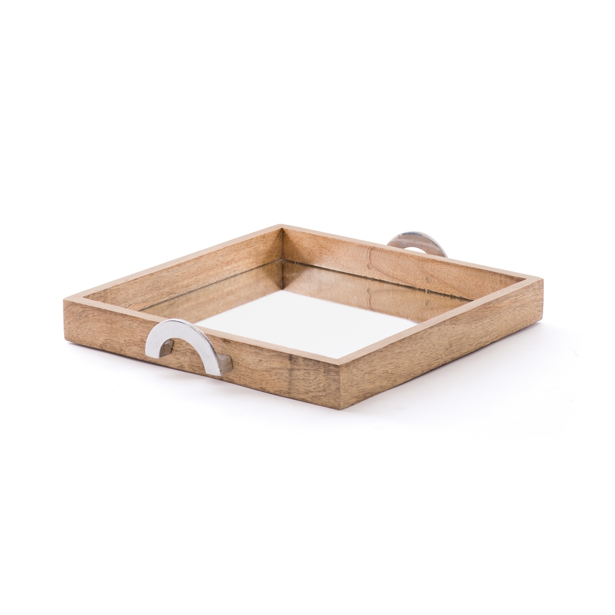 mirrored wood tray