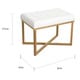 preview thumbnail 4 of 8, Silver Orchid Hartau Rectangular Ottoman with White Velvet Tufted Cushion and Gold Metal X Base