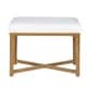 preview thumbnail 8 of 8, Silver Orchid Hartau Rectangular Ottoman with White Velvet Tufted Cushion and Gold Metal X Base
