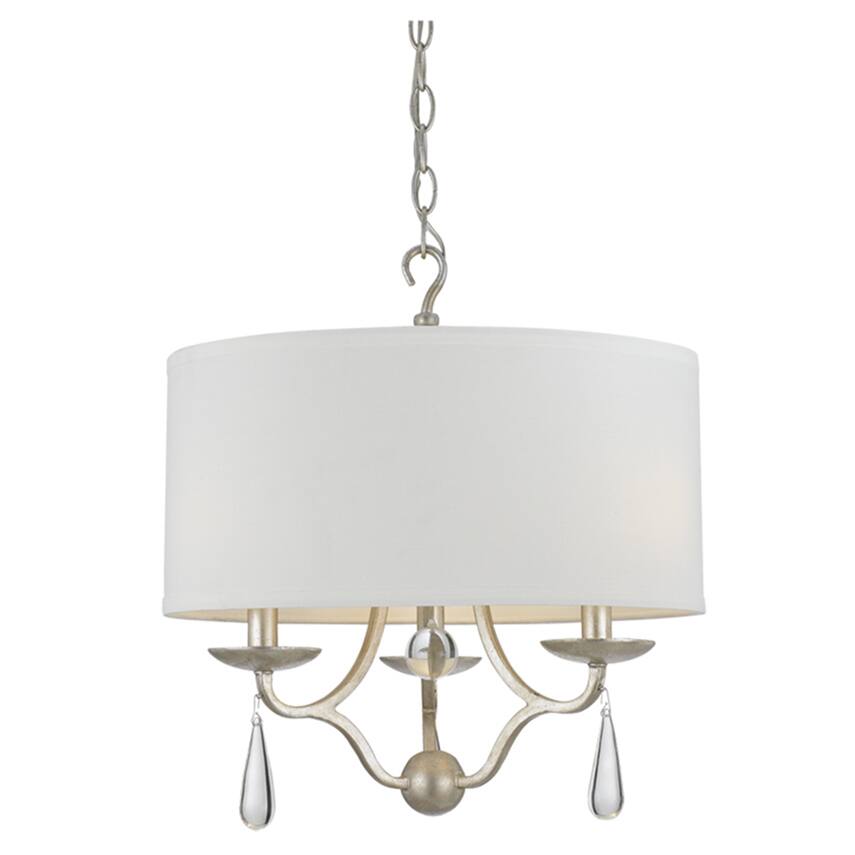 Crystorama Manning Collection 3-light Silver Leaf Chandelier - Chandeliers For Bedrooms by Overstock.com