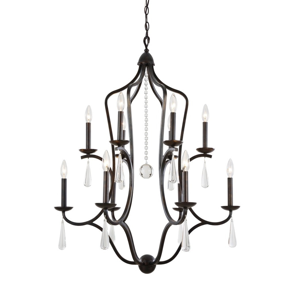 Crystorama Manning Collection 12-light English Bronze Chandelier - Chandeliers For Bedrooms by Overstock.com
