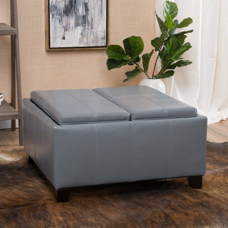 Mansfield Tray-top Storage Ottoman by Christopher Knight Home