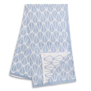 The Peanut Shell Blue and White Reversible Bamboo Blanket