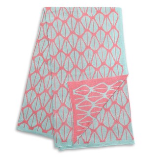 The Peanut Shell Coral and Aqua Reversible Blanket