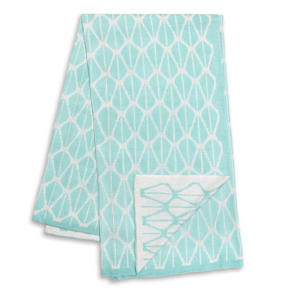 slide 1 of 1, The Peanut Shell Mint and White Reversible Blanket