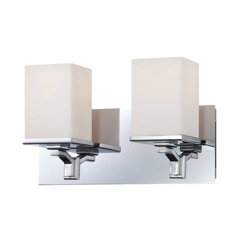 Alico Ramp 2-light Vanity with Chrome and White Opal Glass