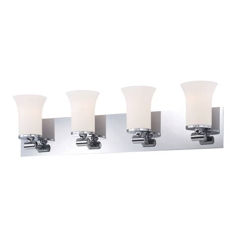 Alico Flare 4-light Vanity with Chrome and White Opal Glass
