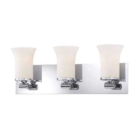 Alico Flare 3-light Vanity with Chrome and White Opal Glass