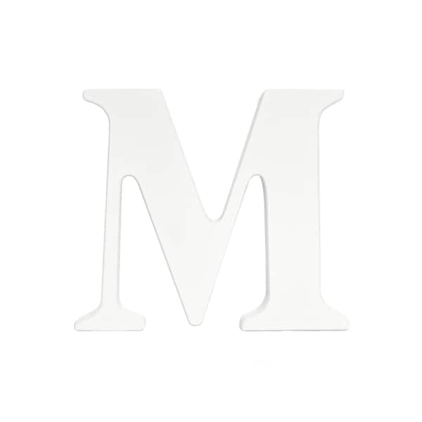 slide 2 of 3, Little Haven White Hanging Wall Letter M White Letter M