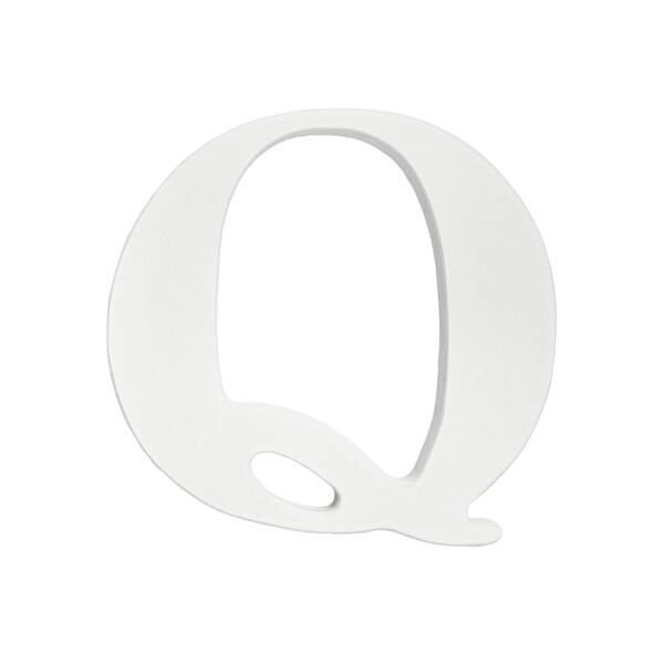 slide 2 of 3, Little Haven White Hanging Wall Letter Q White Letter Q