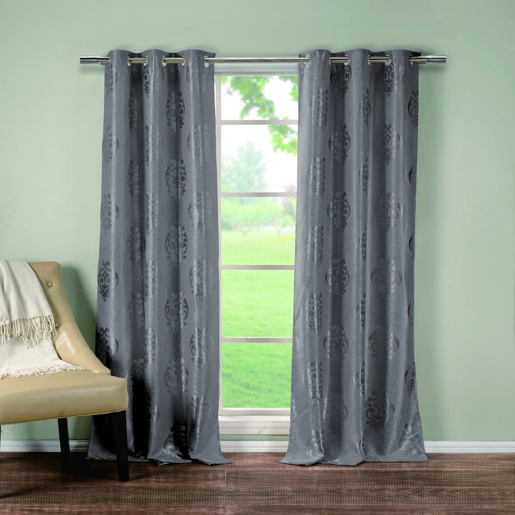 Hastings Heavy Metallic Blackout Grommet Pair Curtain Panel Pair