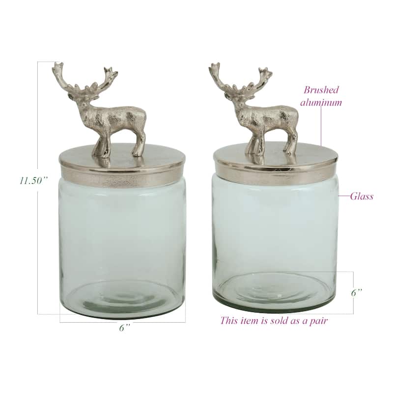 Bambee Brushed Nickel Jars (Set of 2)