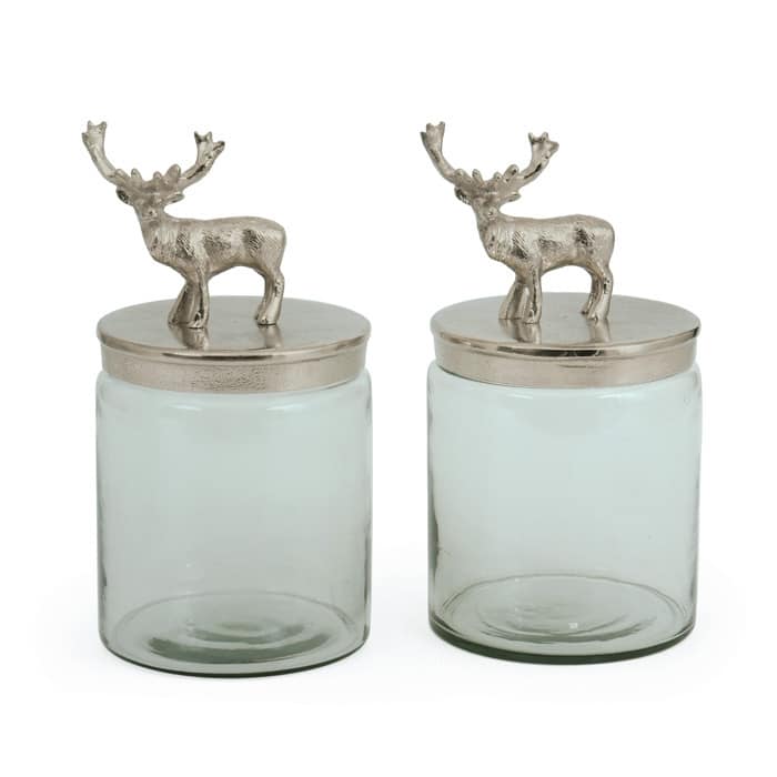 Bambee Brushed Nickel Jars (Set of 2)