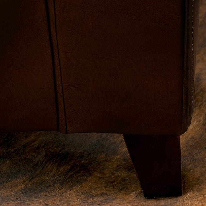 Torino Contemporary Upholstered Storage Ottoman Bench with Rolled Arms by Christopher Knight Home