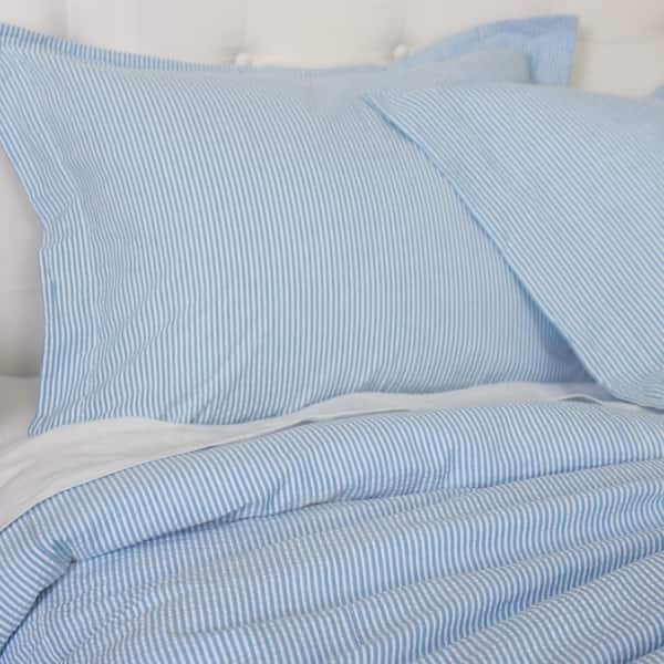 Shop Connie Blue Cotton Seersucker Duvet Cover On Sale