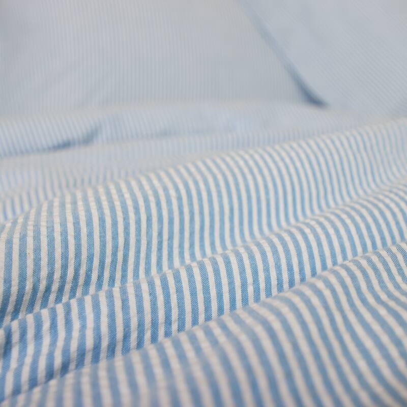 Connie Blue Cotton Seersucker Duvet Cover