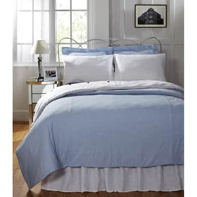 Connie Blue Cotton Seersucker Duvet Cover