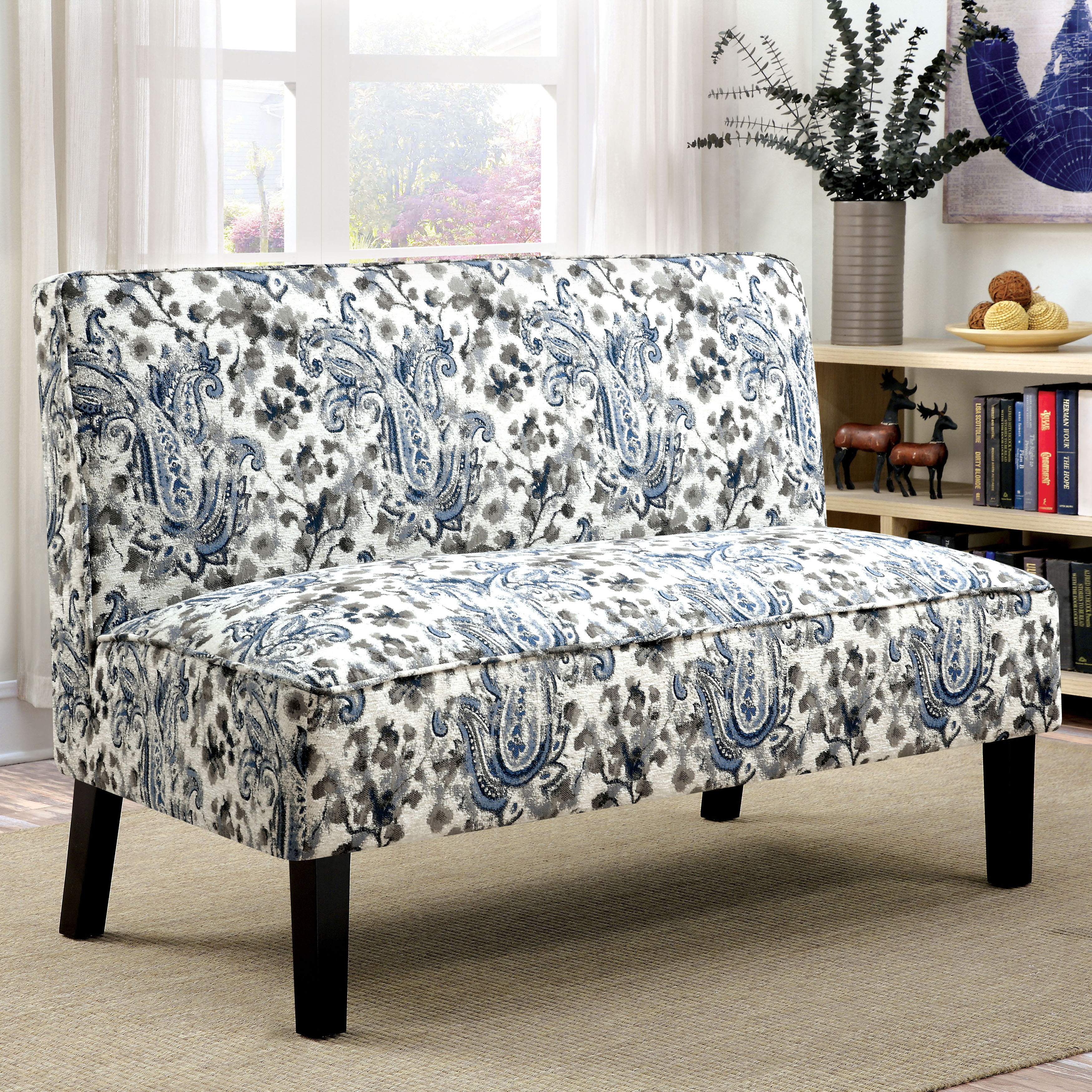 Shop Furniture Of America Corm Modern Floral Fabric Armless